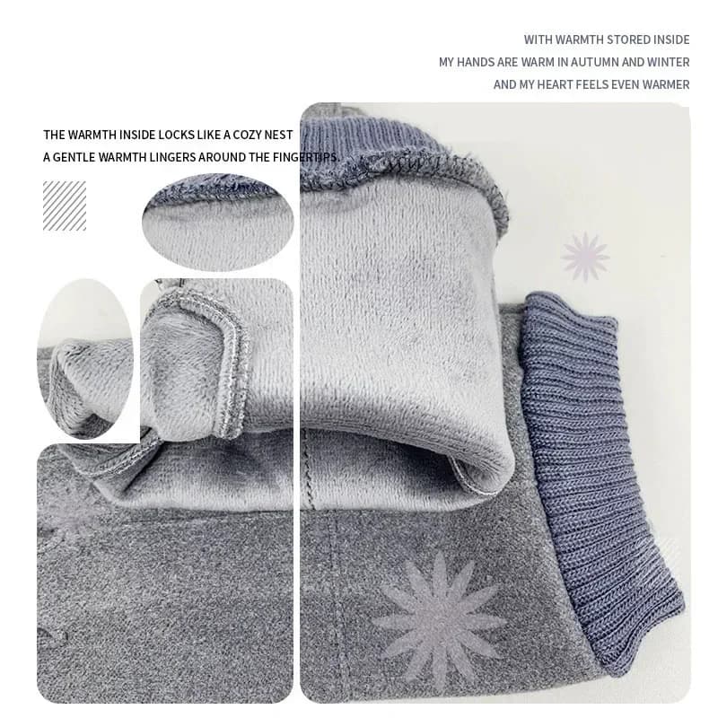 Zimowe ciepłe rękawice z pełnymi palcami,